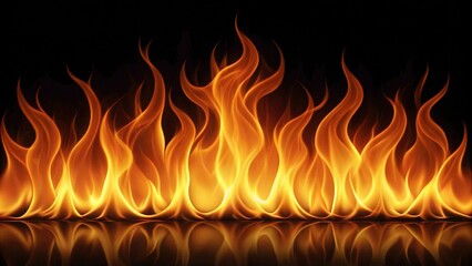 Flames dancing in a dark background.