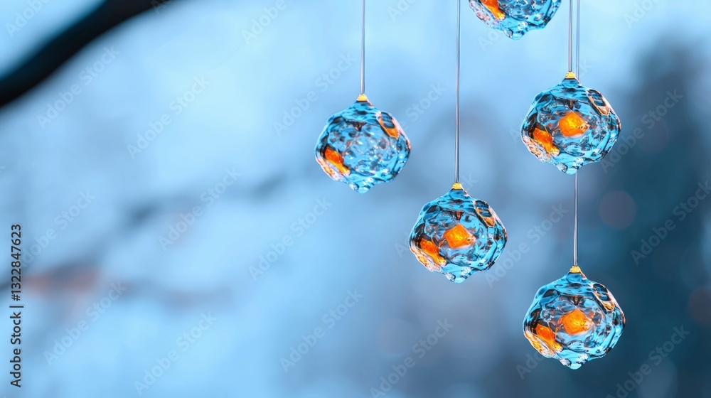 Poster abstract iridescent orbs ai generated 3d art high resolution image