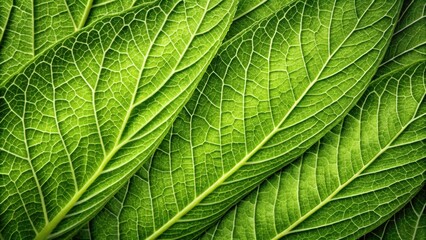 Obraz premium Organic green leaf patterns with subtle texture and natural fibers, organic, textured background