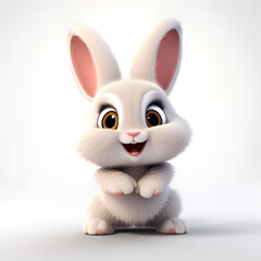 Obraz premium Digital technology 3d cute rabbit icon