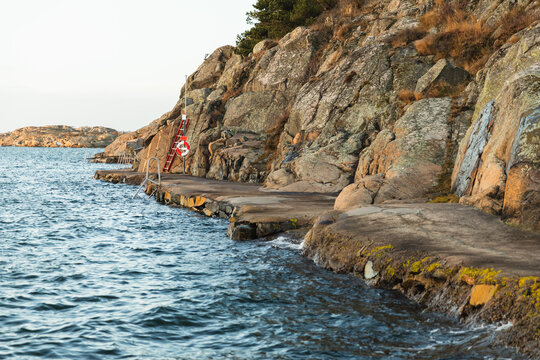 Rocky Shore with Stairs to the Sea