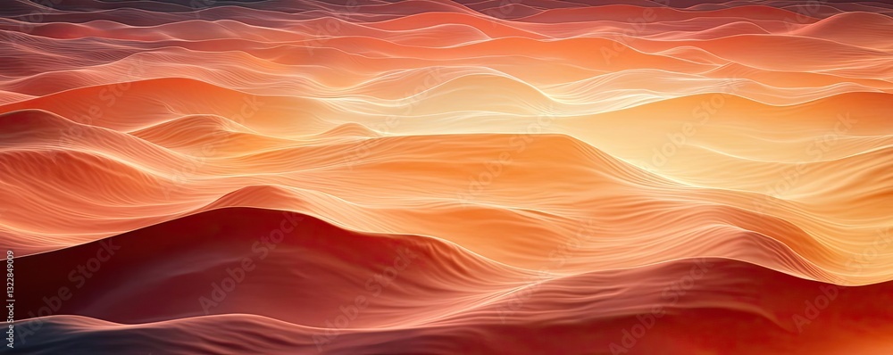 Poster aerial landscape abstract background concept. abstract view of wavy textures in warm orange tones, c