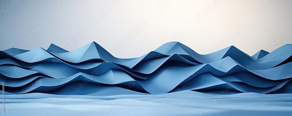 Poster geometric shapes illustration abstract background idea. abstract design of blue waves created with p