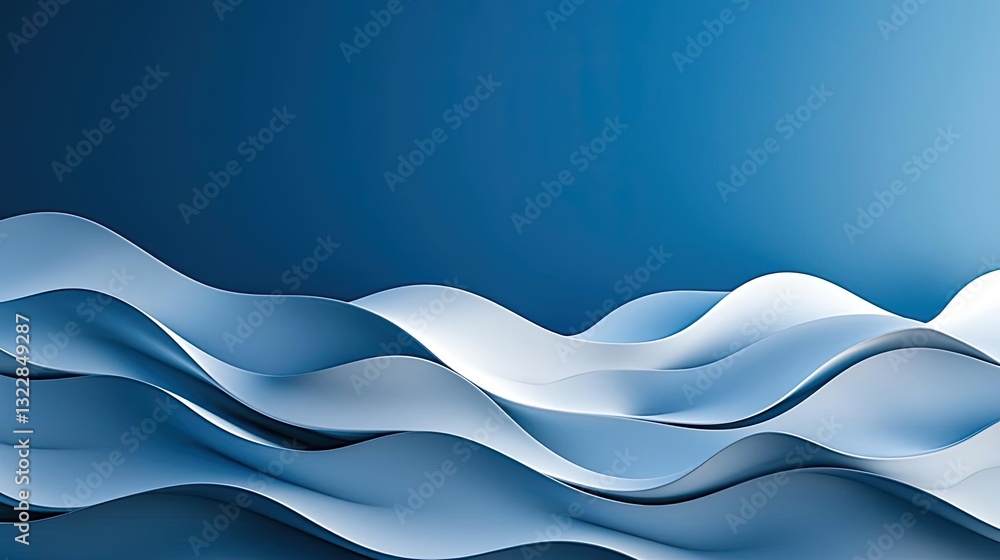 Poster geometric shapes illustration abstract background idea. abstract blue waves create a serene and calm