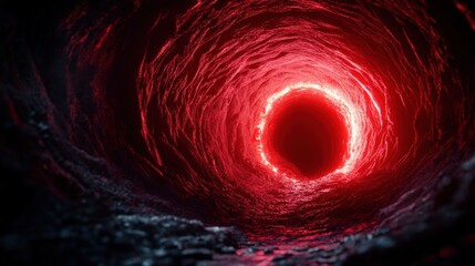 Naklejka premium A close-up of lava tubes glowing red beneath a hardened crust, revealing the hidden heat still flowing beneath the earth's surface