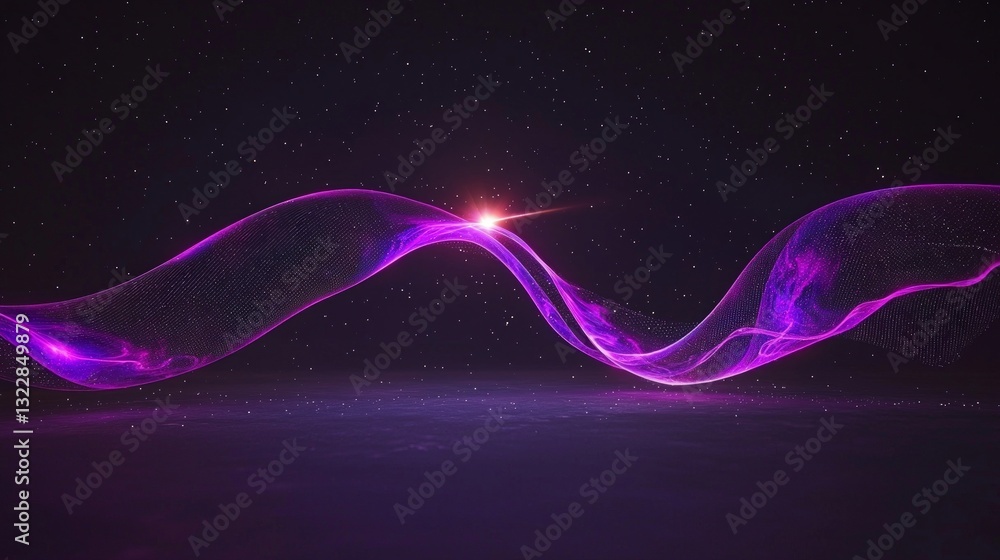 Poster iridescent neon wave abstract 3d background design