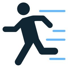 Run icon vector symbolizing speed, exercise, and endurance. Perfect for sports, fitness, and health-related designs.