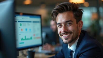 Professional Finance Trader in an Office