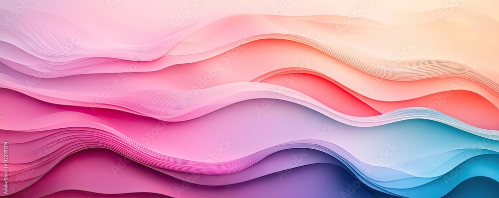 Poster aerial landscape abstract background concept. abstract waves of color blending beautifully in soft g