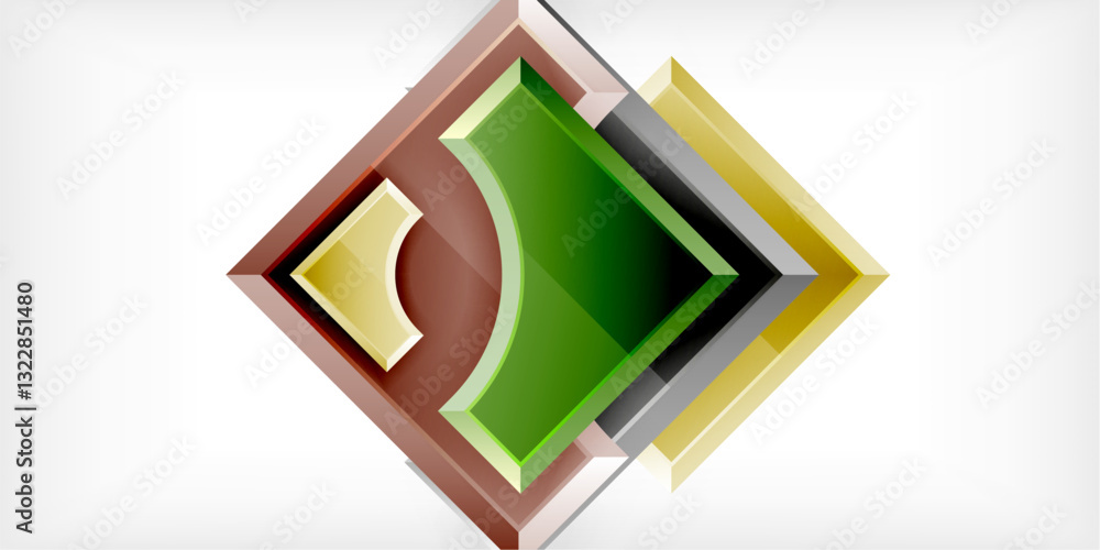 Poster geometric design abstract background - circles and triangles