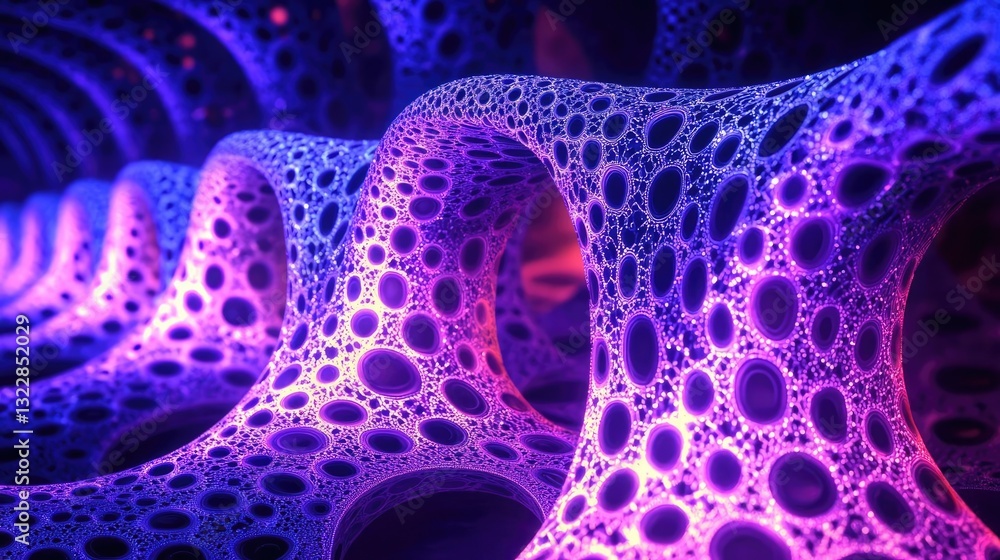 Poster dramatic nighttime abstract background concept. intricate fractal design with vibrant colors and uni