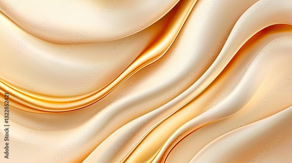 Poster abstract concept art background idea. elegant golden waves create a luxurious and soft texture, perf