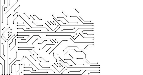 Circuit board seamless pattern isolated on white background. Vector circuit board illustration. Abstract technology. 
