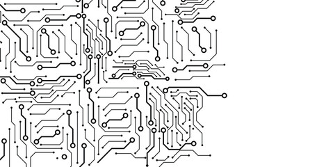 Seamless pattern with Circuit board. Electronics board. High-tech technology background texture