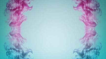 Naklejka premium Abstract Pastel Ink Clouds Frame Design