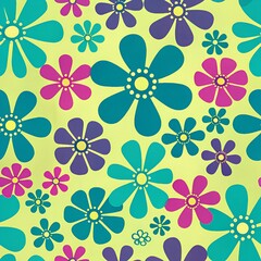 Obraz premium colorful pattern of various flowers 