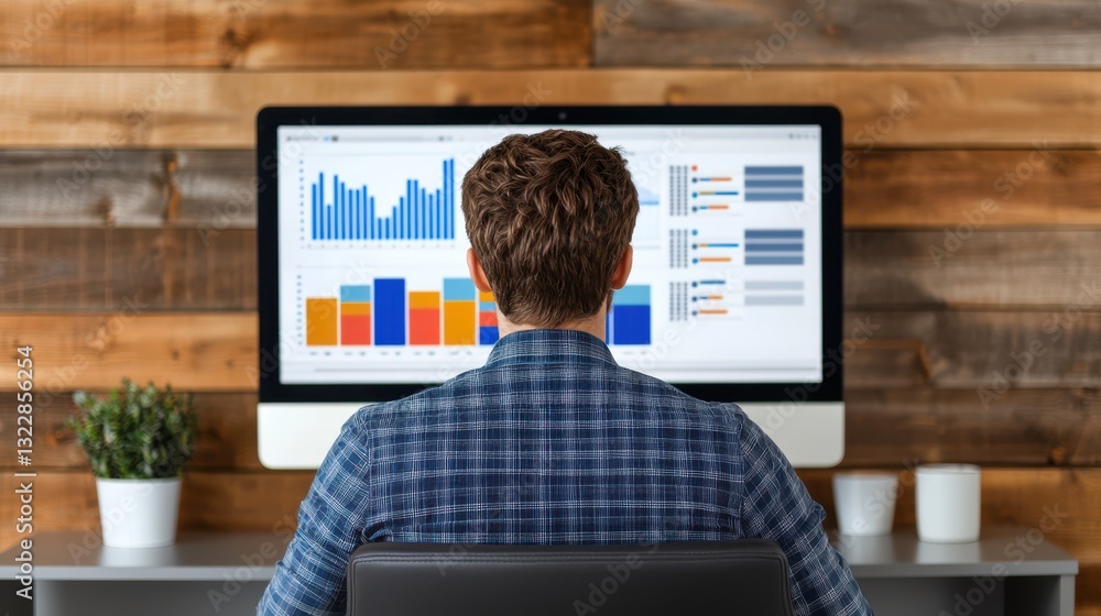 Poster data engineer concept. comprehensive data analytics dashboard for informed business decisions