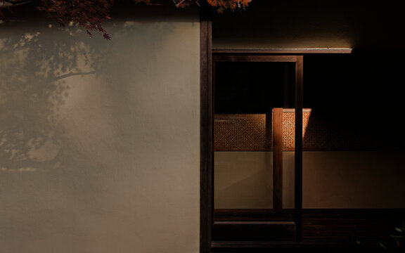 Minimalist interplay of light and shadow in a corner. 