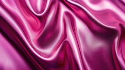 Fototapeta premium Luxurious Pink Satin Fabric Draped in Soft Waves and Folds Elegant Texture and Smooth Surface