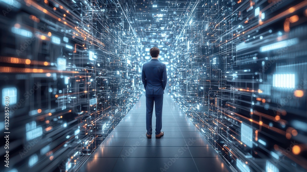 Poster data engineer concept. immersive journey through the realm of data driven insights