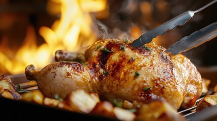 Roasted Chicken with Potatoes and Herbs