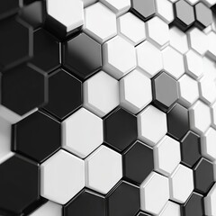 Black and White Hexagonal Pattern