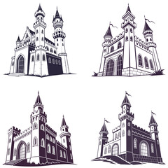 Obraz premium Enchanted Fortress Silhouettes.