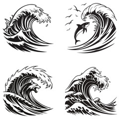 Oceans Roar  Waves and Lighthouses.