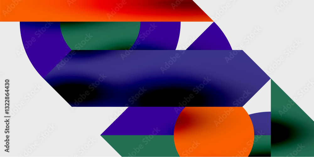 Aufkleber Modern abstract background featuring circles, lines, and triangles in a dynamic geometric composition. Perfect for stylish, tech, or creative-themed designs