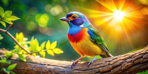 Fototapeta premium Bird on Tree Branch, Stunning Nature Photography, Wildlife Image, Avian Photography, Bird Pictures, Treetop Bird, Forest Bird, Spring Bird, Bird in Nature, High-Resolution Bird Photo