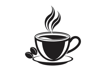 Obraz premium Coffee cup vector logo design template. Vector coffee shop labels. vector illustration design 