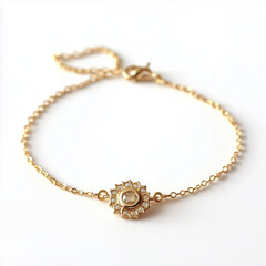 Gracefully understated gold bracelet showcasing delicate small gems and expert craftsmanship for timeless accessory appeal