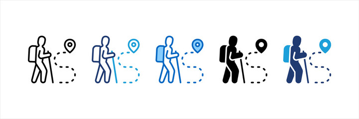 Hiking Multi Style Icon Set