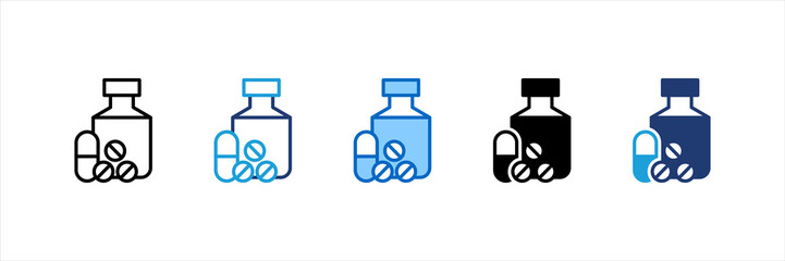 Vitamins Multi Style Icon Set