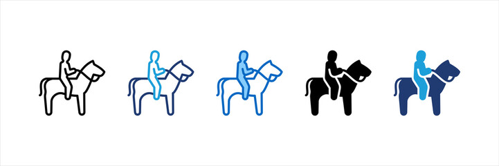 Horseback Riding Multi Style Icon Set