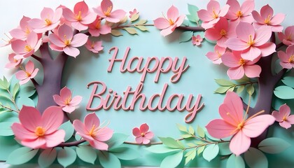 Naklejka premium Happy Birthday Cards for Women, soft colors and full of flower decorations. Can be used in making birthday greetings.