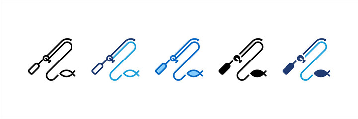 Fishing Multi Style Icon Set