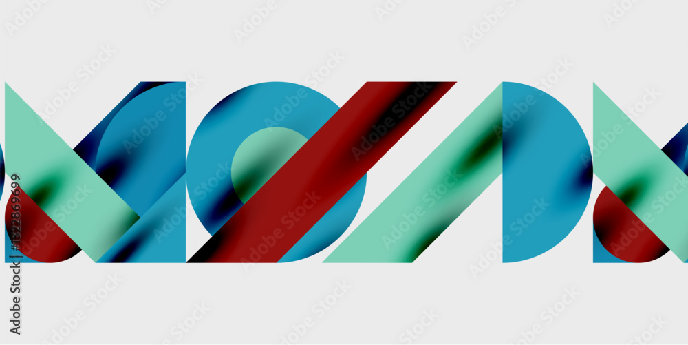 Aufkleber Modern abstract background featuring circles, lines, and triangles in a dynamic geometric composition. Perfect for stylish, tech, or creative-themed designs