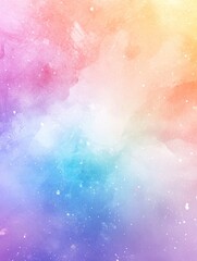 Abstract Watercolor Painting with Pastel Colors and Sprinkled White Dots