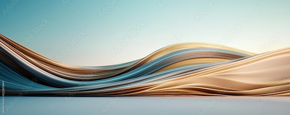 Poster abstract concept art background idea. a smooth flow of pastel colors creates a serene wave-like patt