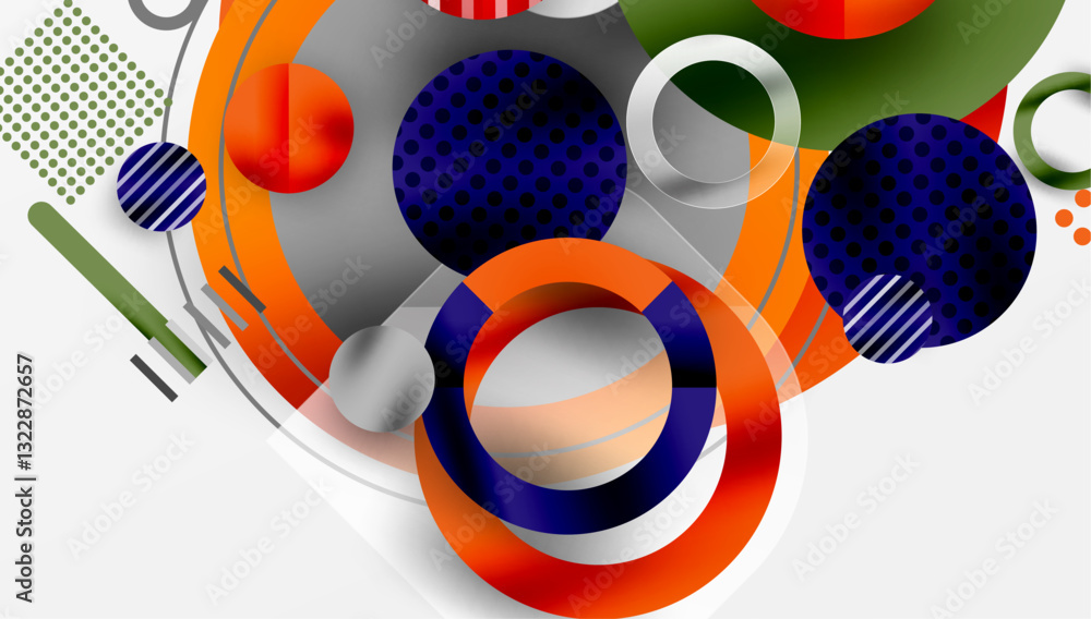 Aufkleber Abstract background - layered geometric shapes with smooth gradients and transparency