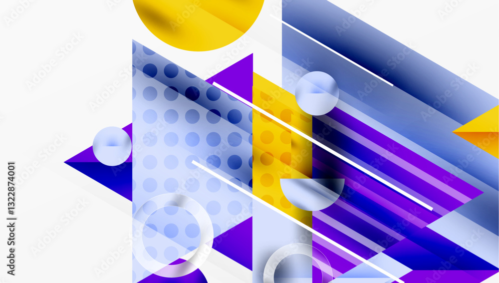 Aufkleber Modern geometric background - overlapping triangles with smooth gradients and semi-transparency