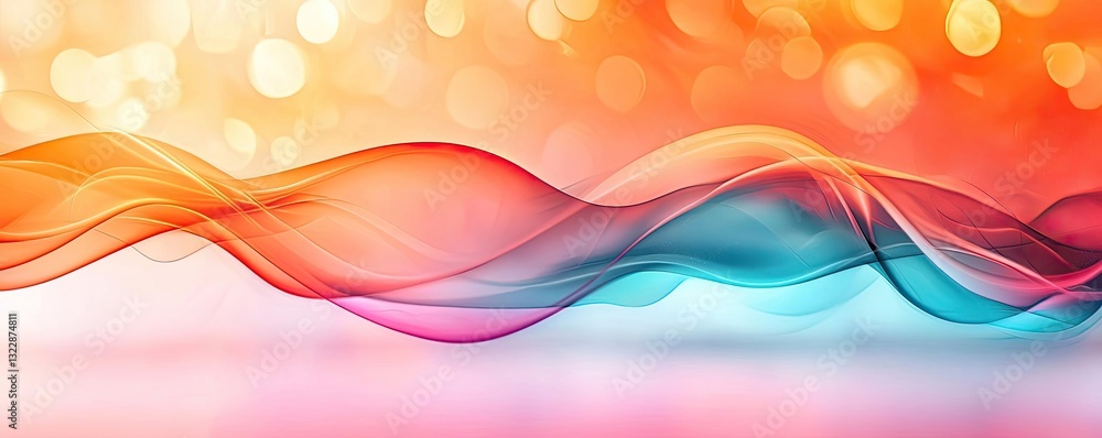 Poster abstract concept art background idea. vibrant abstract waves in colorful hues creating a harmonious 