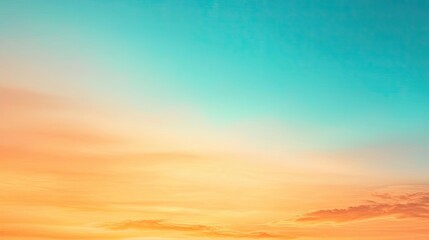 Obraz premium Aerial landscape abstract background concept. A serene gradient sky transitioning from orange to soft blue hues at dusk.