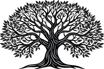Obraz premium Tree silhouette vector style with a white background