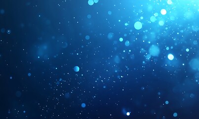 Cold blue particles mimic snowflakes against a watery abstract backdrop