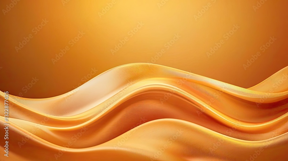 Poster abstract concept art background idea. soft flowing waves in warm golden tones create a soothing visu