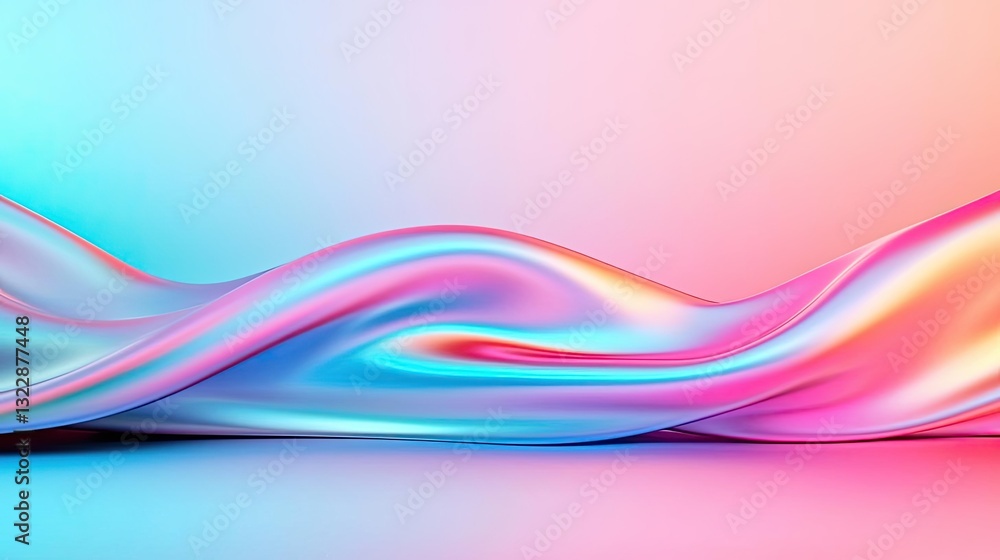 Poster abstract concept art background idea. abstract vibrant wave of silk fabric in pink and blue tones, c