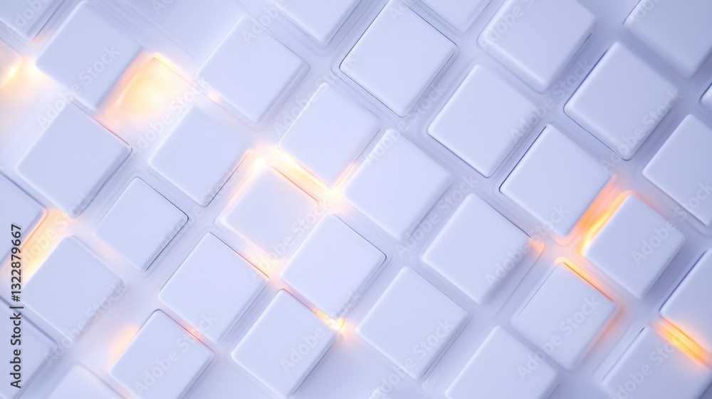 Aufkleber abstract geometric background illuminated white squares modern design technology concep