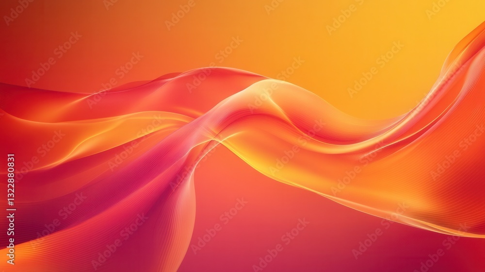 Leinwandbilder dynamic abstract background featuring energetic waves in vibrant red and orange hues with space for 